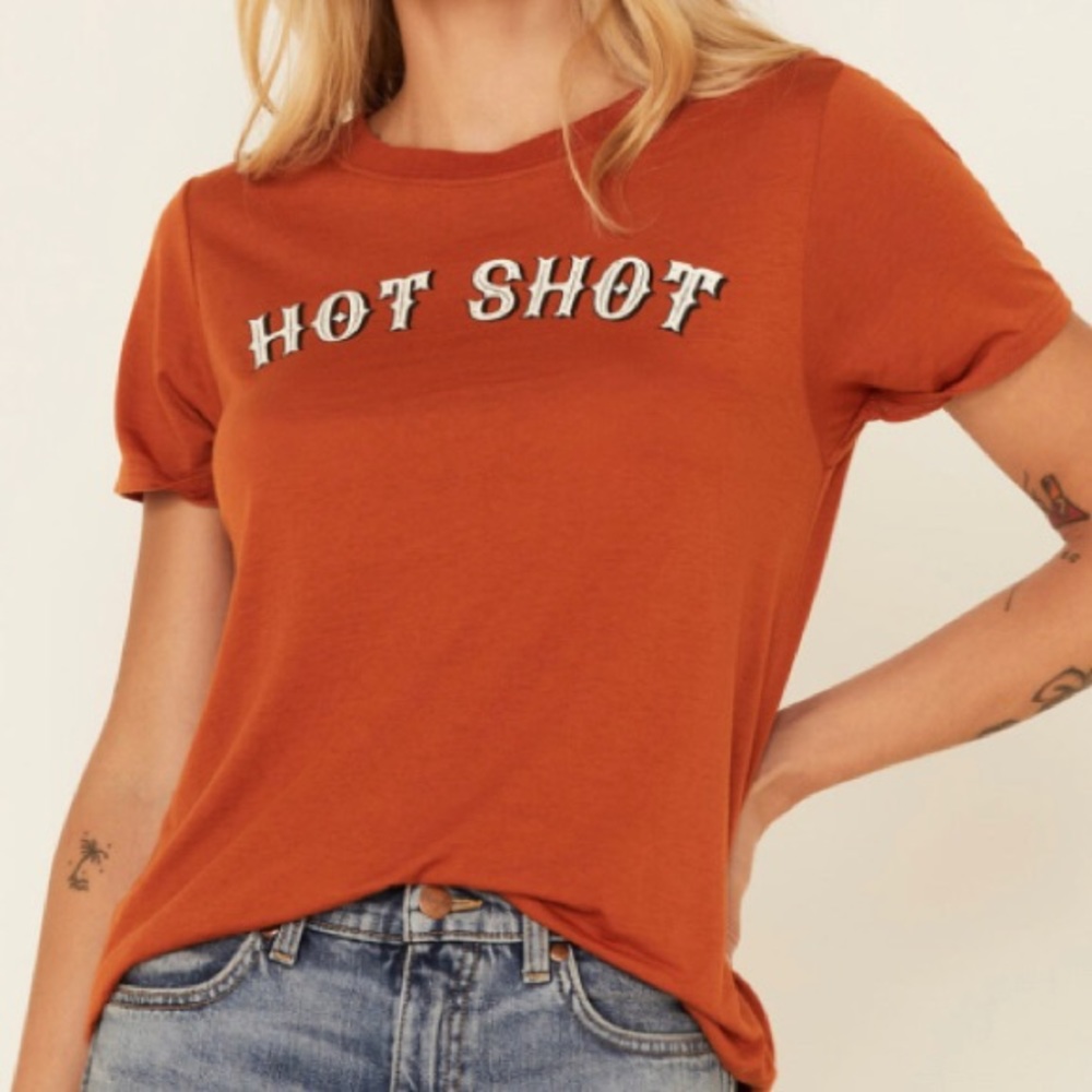 Hot Shot Rust Graphic Tee - Women's Casual Top